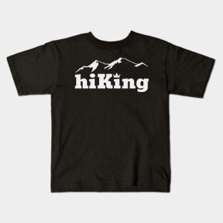 Minimal Hiking Mountains Print Kids T-Shirt